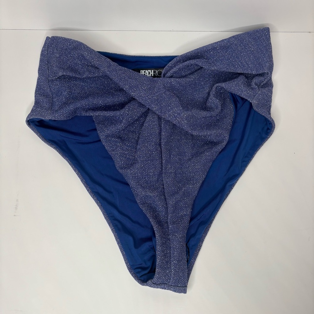 Free People Beach Riot Shimmering Indigo Bikini Bottom